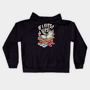 Cat in box Kids Hoodie